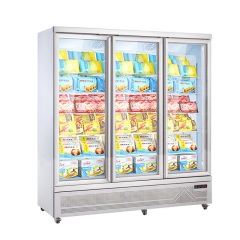 High Quality Ice Cream Vertical Deep Glass Door Display Freezer Commercial Upright Cooler