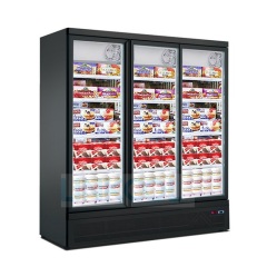 High Quality Ice Cream Vertical Deep Glass Door Display Freezer Commercial Upright Cooler