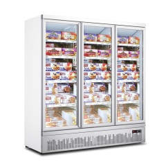 High Quality Ice Cream Vertical Deep Glass Door Display Freezer Commercial Upright Cooler