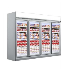 Upright Ice Cream Cooling Cabinet Refrigerator Display Cooler 4 Glass Door Commercial Freezer