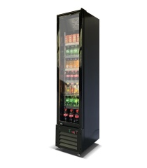 Air Cooling 220L Upright Slim Cooler Commercial Beverage Refrigerator Two Glass Door Fridge