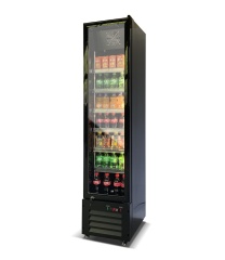 Air Cooling 220L Upright Slim Cooler Commercial Beverage Refrigerator Two Glass Door Fridge