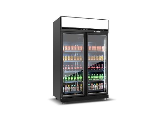 KLG-1253 Top amount double glass doors upright cold drink chiller fridge