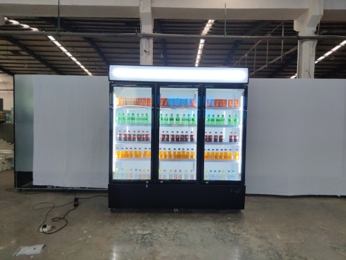 KXG-1880H 3 Glass doors commercial refrigerator with light box upright energy drink cooler