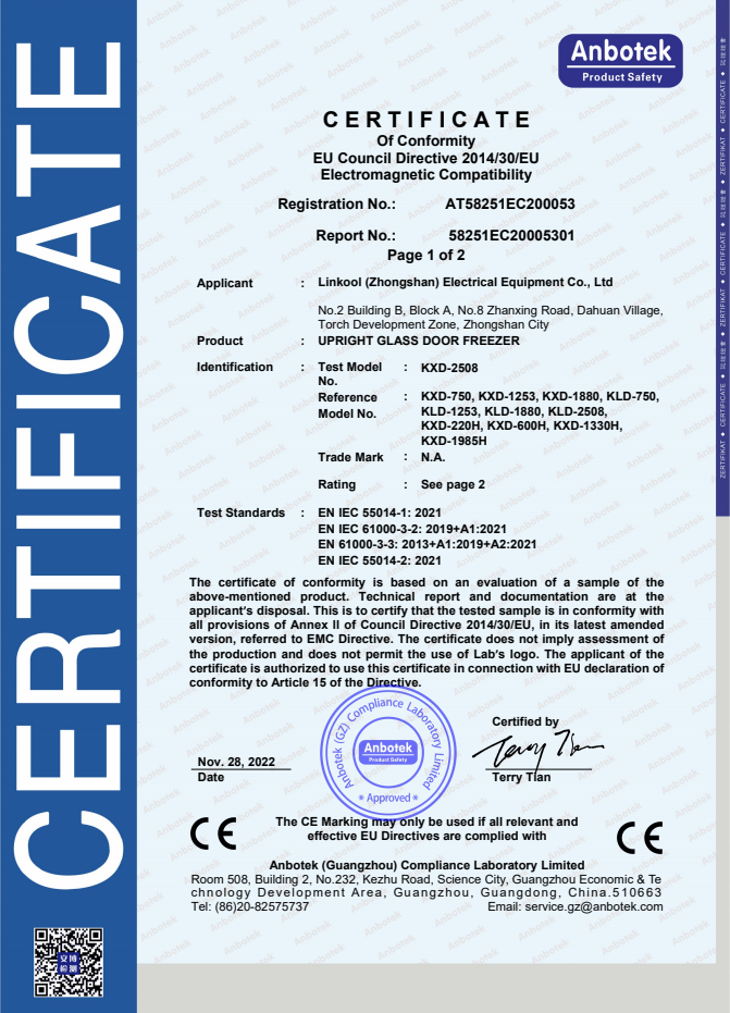 KXD-2508 CE-EMC Certificate