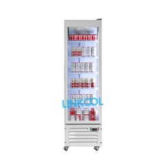 Affordable 300L Single Door Vertical Beverage Cooler with Auto Defrost and Fan Cooling Display Fridge