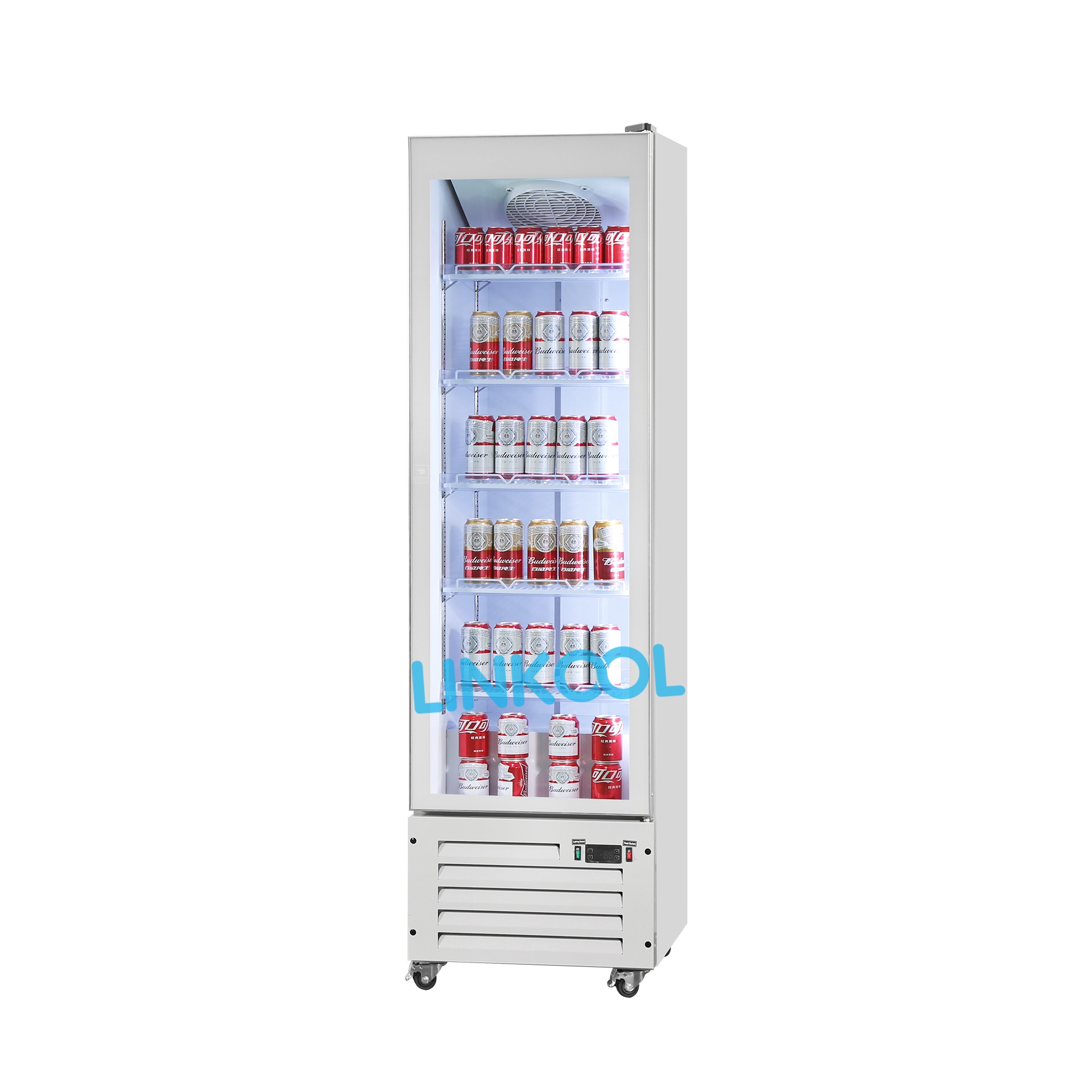 Affordable 300L Single Door Vertical Beverage Cooler with Auto Defrost and Fan Cooling Display Fridge