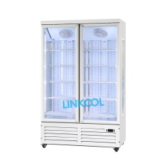 Beverage and Alcohol Drink Storage with Upright Double-Glass Door Chiller