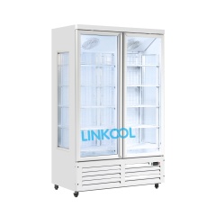 Beverage and Alcohol Drink Storage with Upright Double-Glass Door Chiller