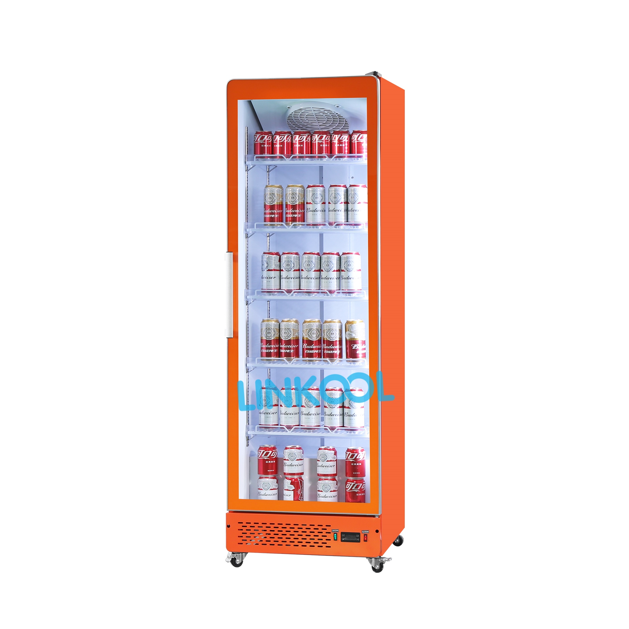 New Style Full Glass Door Display Fridge Cooling Drink Vertical Show Refridgerator