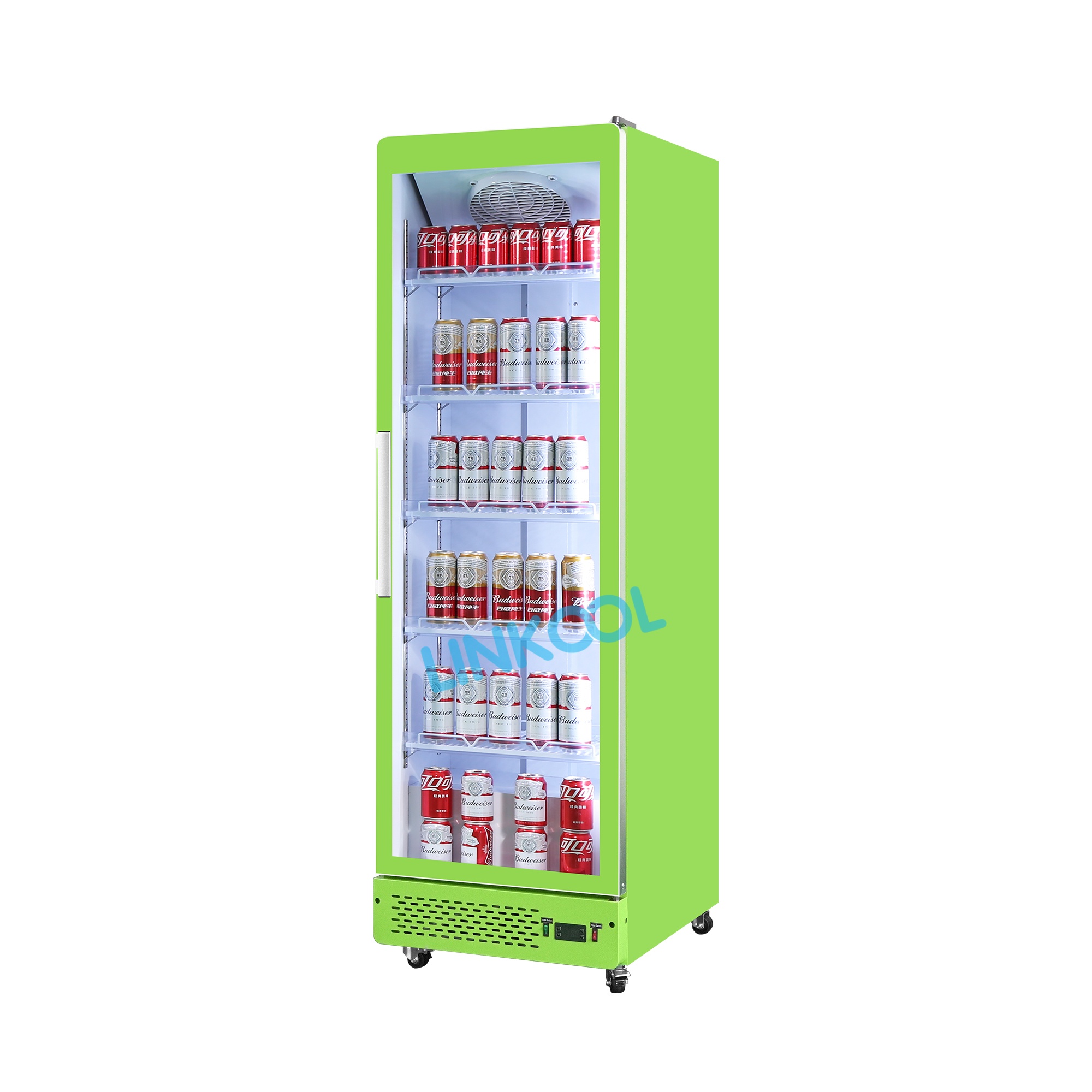 New Style Full Glass Door Display Fridge Cooling Drink Vertical Show Refridgerator
