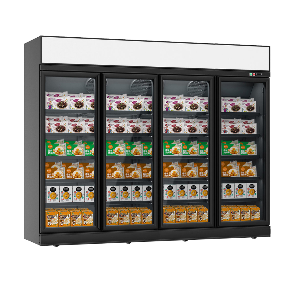 4门顶装冷冻展示柜-黑色