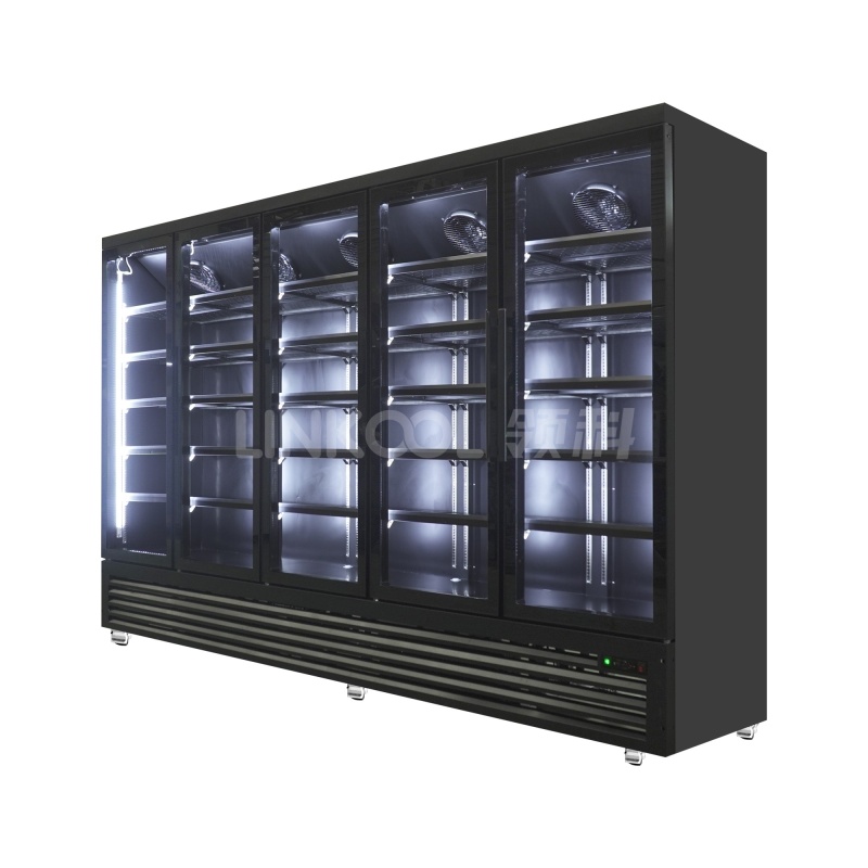 Commercial Glass Door Multi-door Display Fridge Vertical Fan Cooling Cold Drink Show Refrigerator