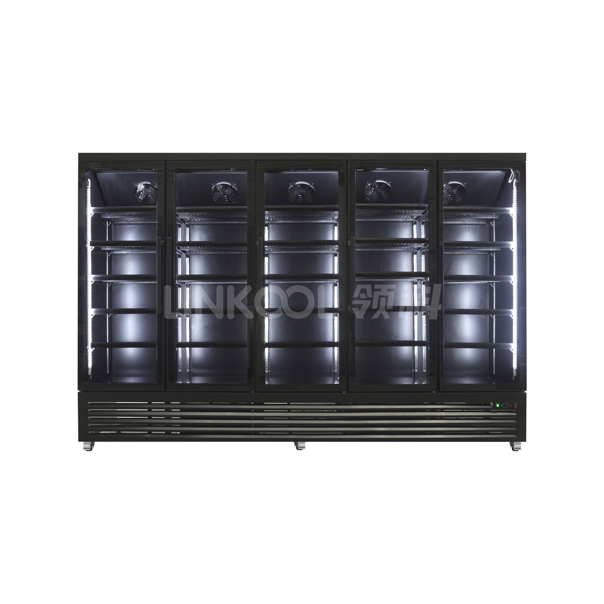 Commercial Glass Door Multi-door Display Fridge Vertical Fan Cooling Cold Drink Show Refrigerator