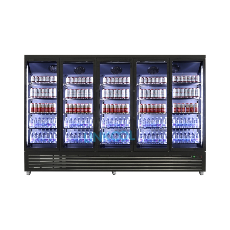 Commercial Glass Door Multi-door Display Fridge Vertical Fan Cooling Cold Drink Show Refrigerator