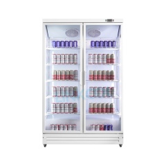 Commercial Four Glass Door Large Display Refrigerator Cold Drink Beverage Large Storage Glass Showcase