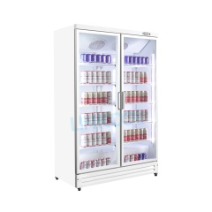Commercial Four Glass Door Large Display Refrigerator Cold Drink Beverage Large Storage Glass Showcase