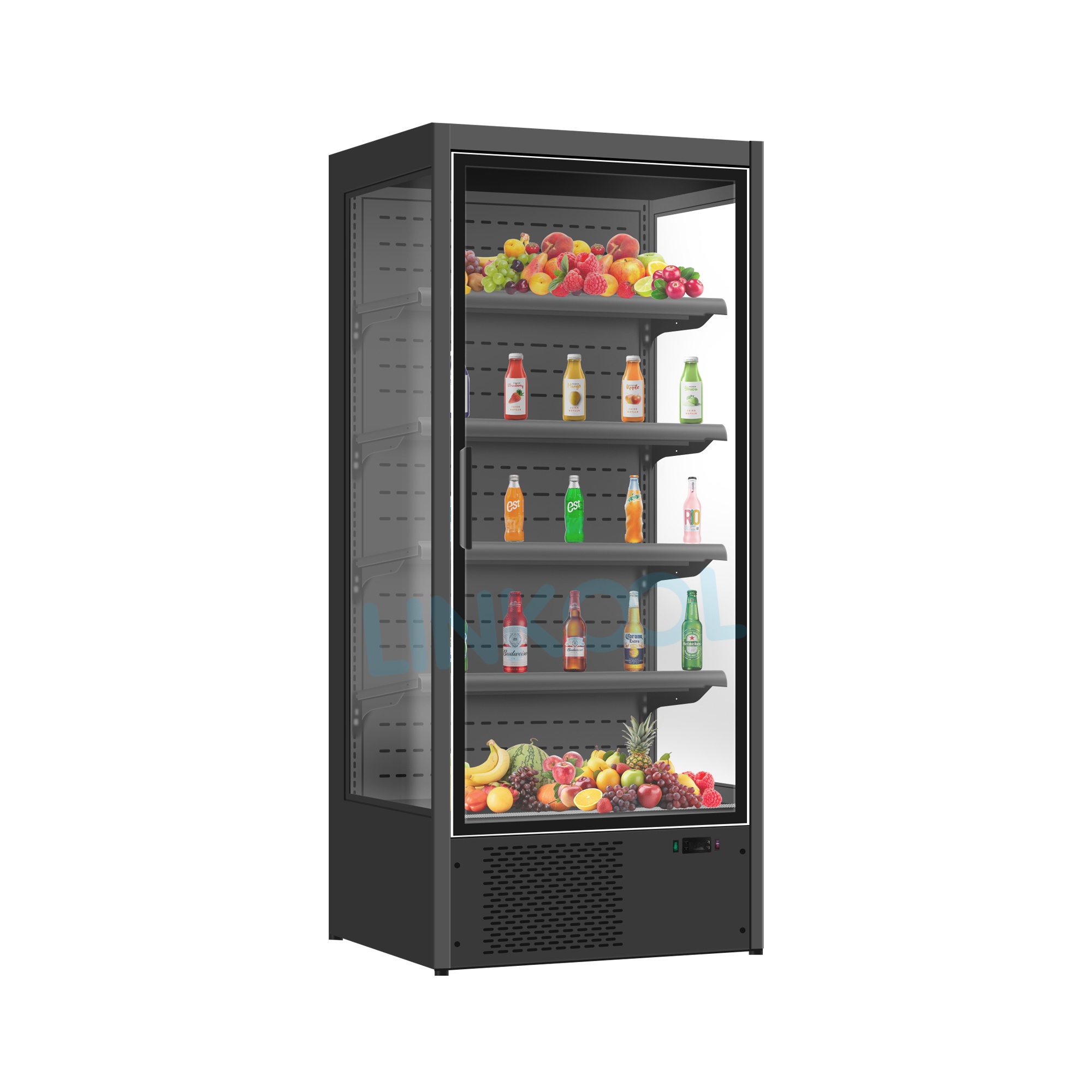 Supermarket Air Open Refrigerator Display Vegetable Fruit Drink