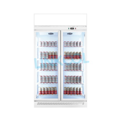 Commercial Top Mounted Beverage Cooler Glass Door Display Fan Cooling Shop Supermarket Cooler
