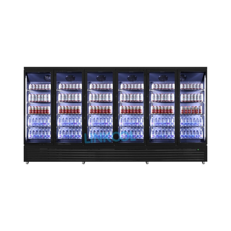 Commercial Multi-door Display Refrigerator Cold Drink Beverage Glass Door Fridge Cooler for Shop Supermarket