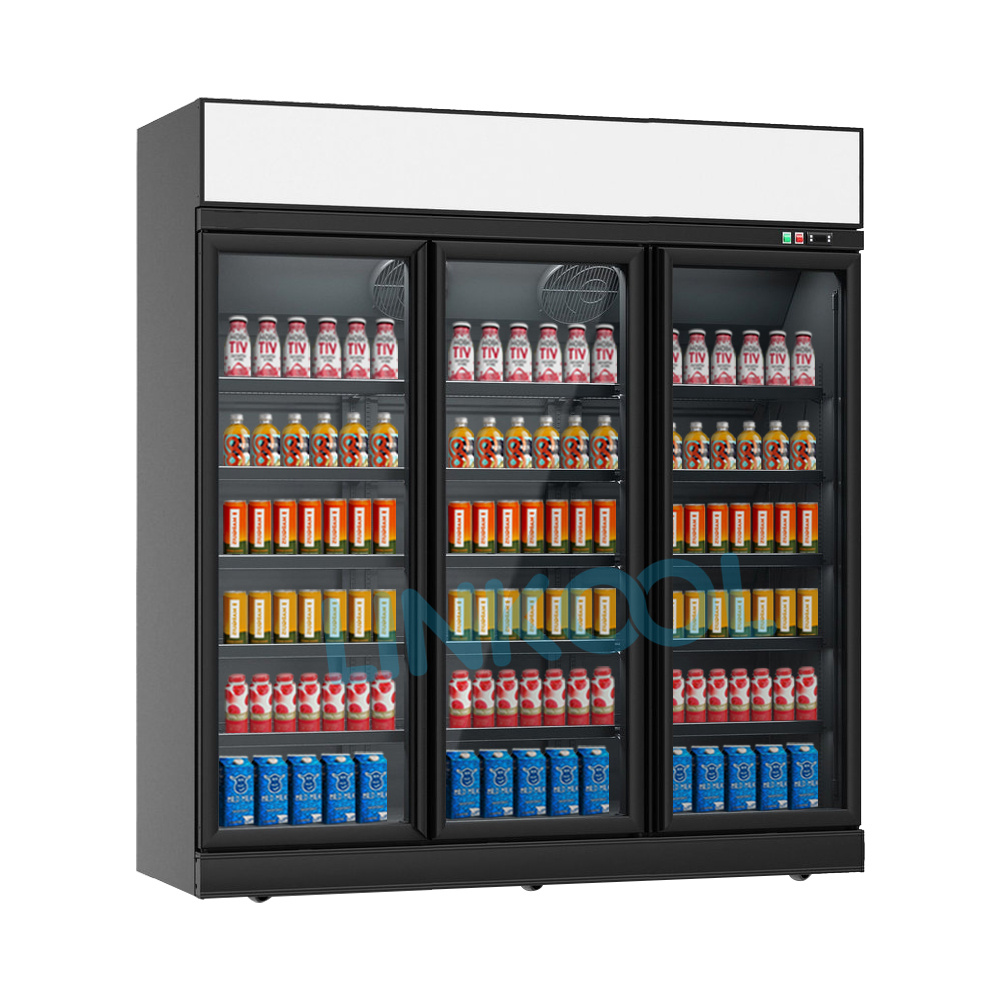 三门顶装冷藏展示柜-白色