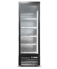 Single Door Bottom Mounted Refrigerated Showcase-Black Glass Door Display Fridge for Drink Beverage