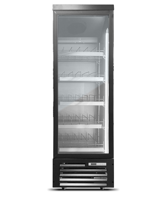 Single Door Bottom Mounted Refrigerated Showcase-Black Glass Door Display Fridge for Drink Beverage