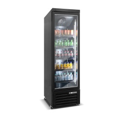 Single Door Bottom Mounted Refrigerated Showcase-Black Glass Door Display Fridge for Drink Beverage