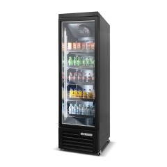Single Door Bottom Mounted Refrigerated Showcase-Black Glass Door Display Fridge for Drink Beverage