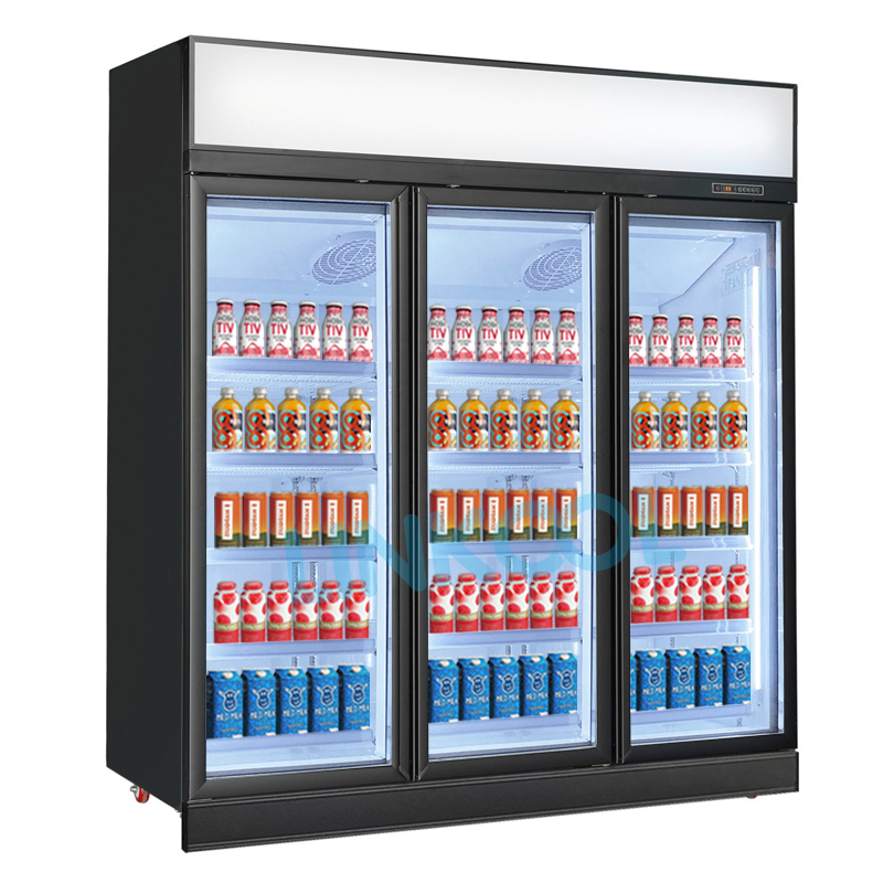 4门顶装冷藏展示柜-黑色