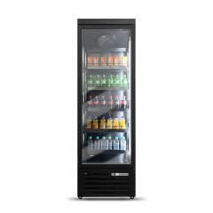 Single Door Bottom Mounted Refrigerated Showcase-Black Glass Door Display Fridge for Drink Beverage