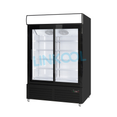 Commercial 2 Glass Door Refrigerators Beverage Display Cabinet Upright Cool Drink Fridge