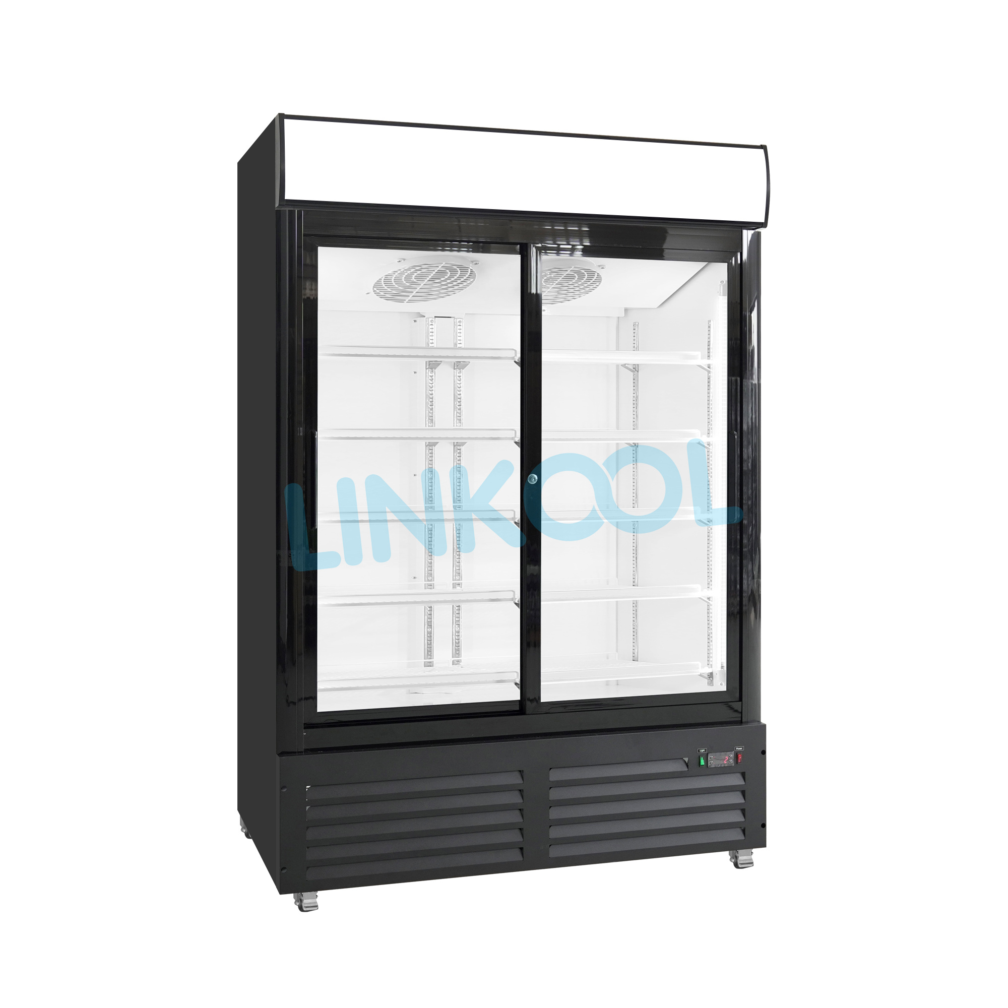 Commercial 2 Glass Door Refrigerators Beverage Display Cabinet Upright Cool Drink Fridge