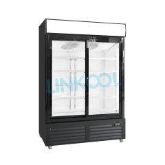 Commercial 2 Glass Door Refrigerators Beverage Display Cabinet Upright Cool Drink Fridge