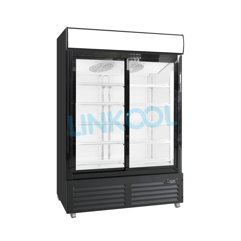 Commercial 2 Glass Door Refrigerators Beverage Display Cabinet Upright Cool Drink Fridge