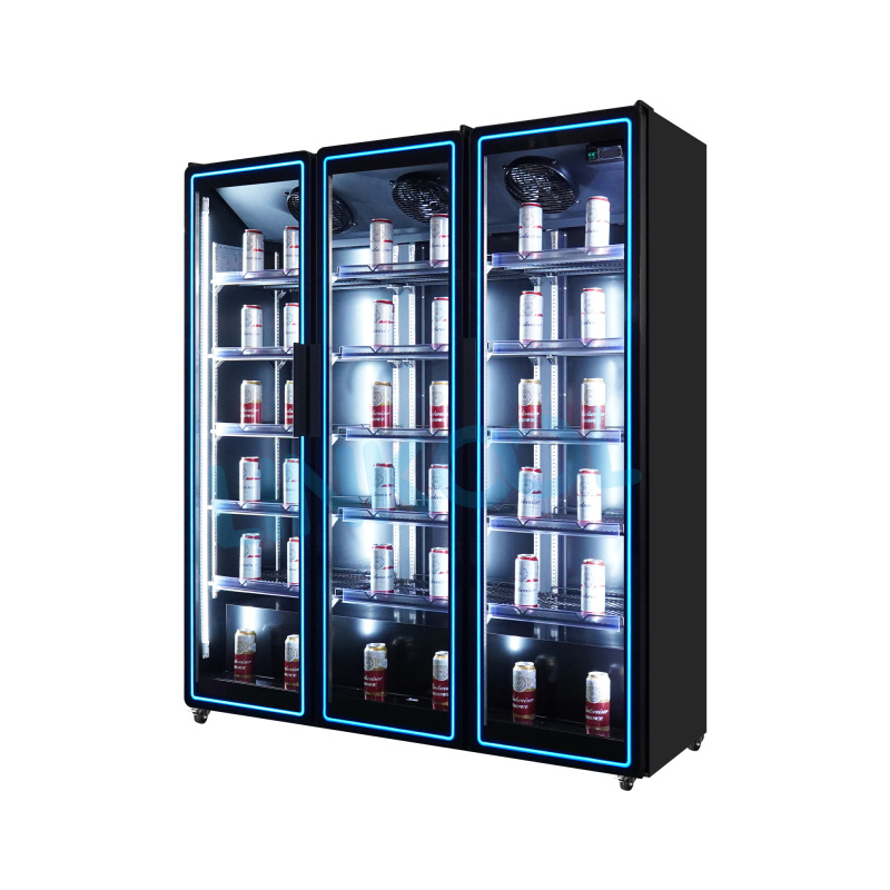Commercial Single Door Display Refrigerator Upright Beverage Cooler for Supermarkets and Retail Stores