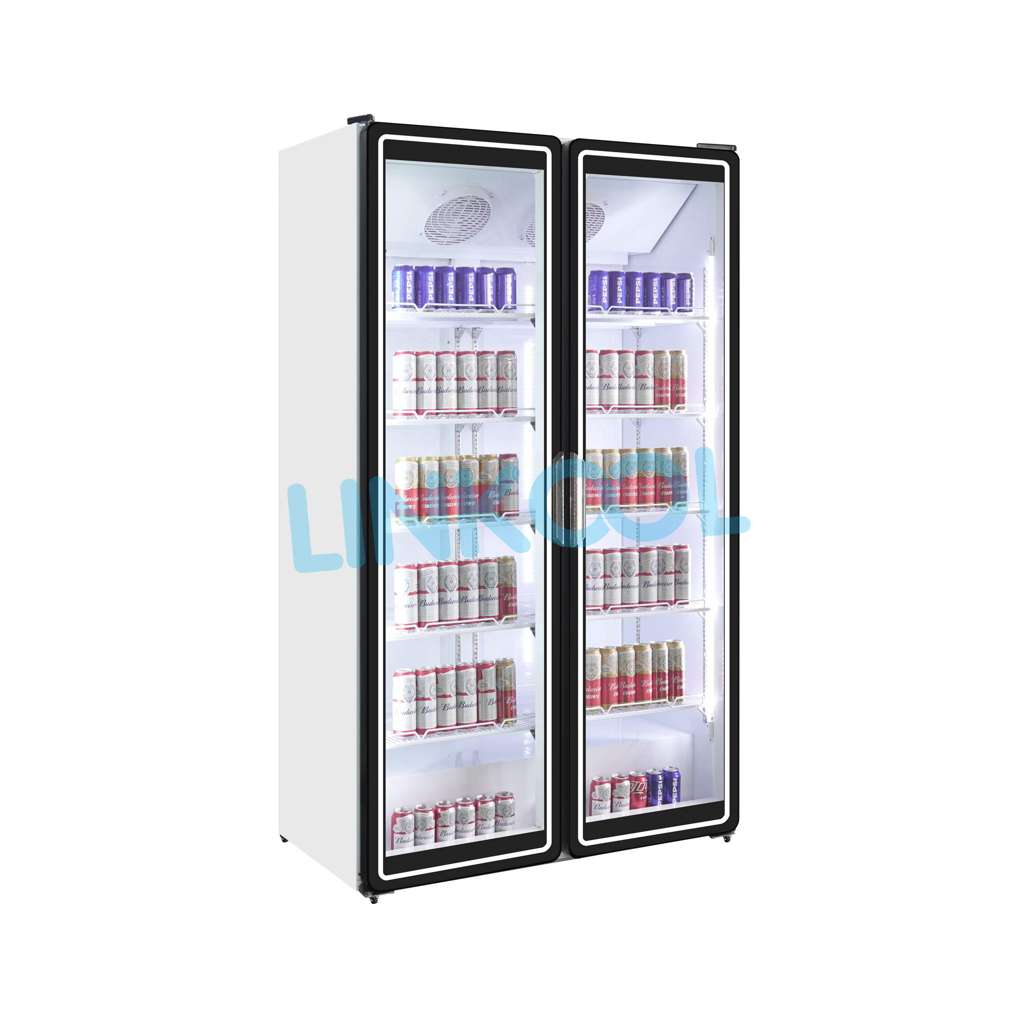 Commercial Upright Beverage Cooler Single Door Display Fridge for Supermarket