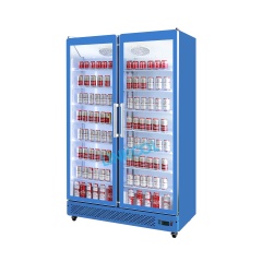 Single Door Beverage Cooler Commercial Upright Display Drink Beverage Refrigerator for Supermarket