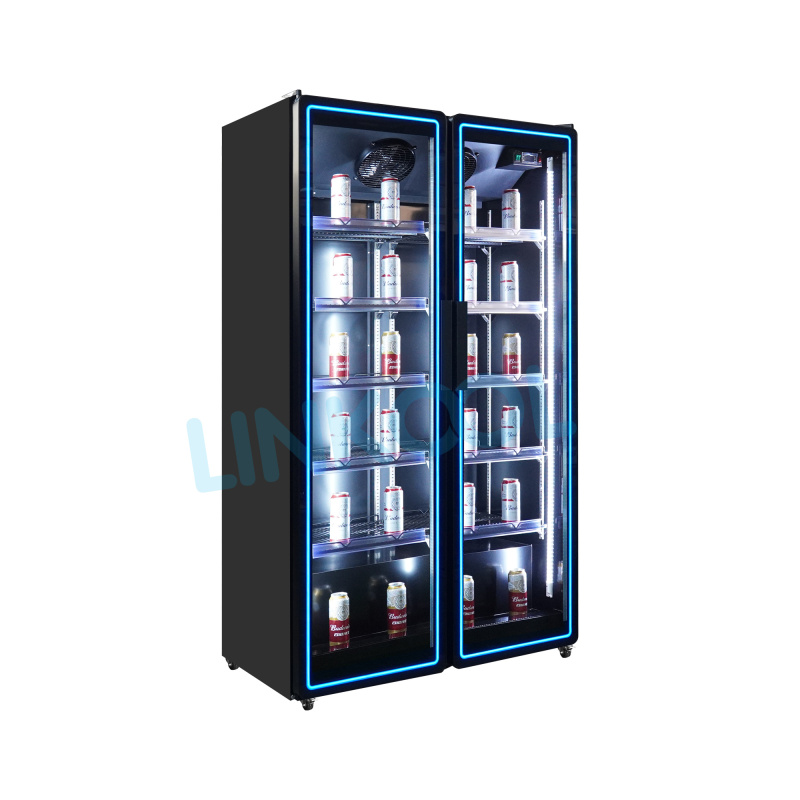 Commercial Single Door Display Refrigerator Upright Beverage Cooler for Supermarkets and Retail Stores