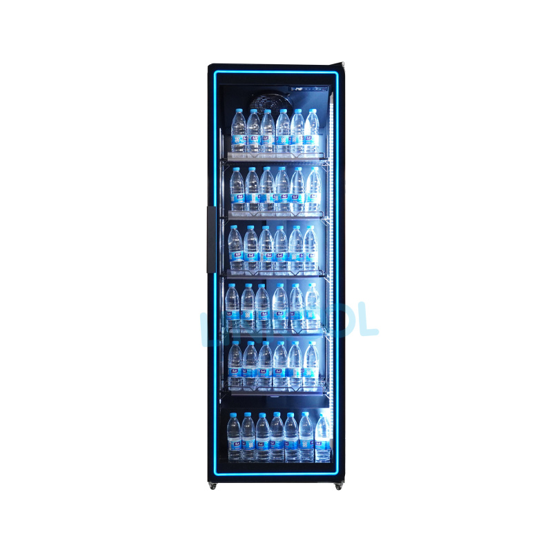 Single Door Beverage Cooler Commercial Upright Display Drink Beverage Refrigerator for Supermarket