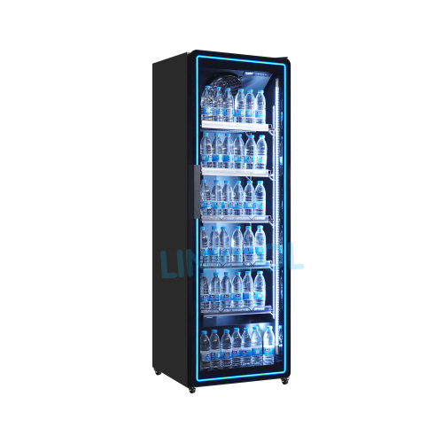 Single Door Beverage Cooler Commercial Upright Display Drink Beverage Refrigerator for Supermarket