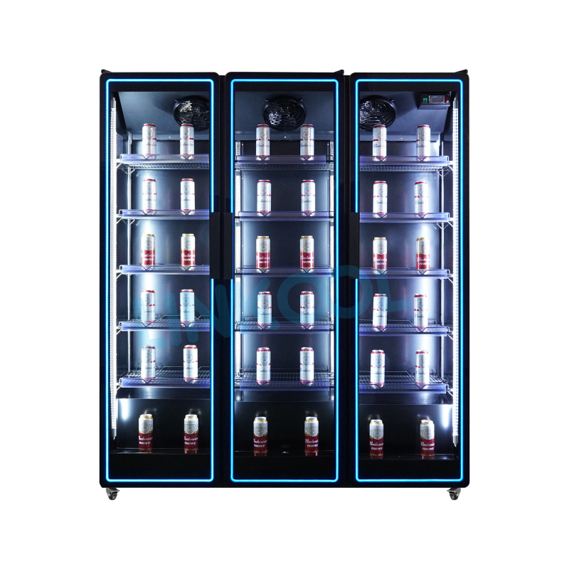 New Cooler Super Thin Glass Door with LOWE Upright display cooler