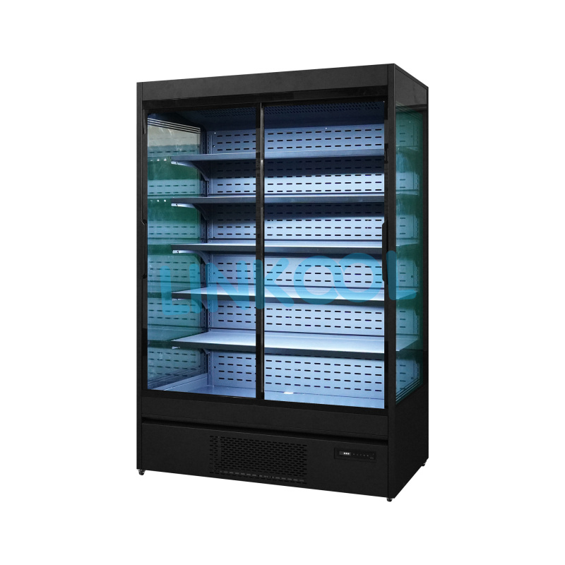 LINKOOL Sliding Glass Door Open Chiller Fan Cooling Drink Display Refrigerator