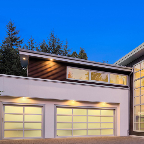 Glass sectional garage door