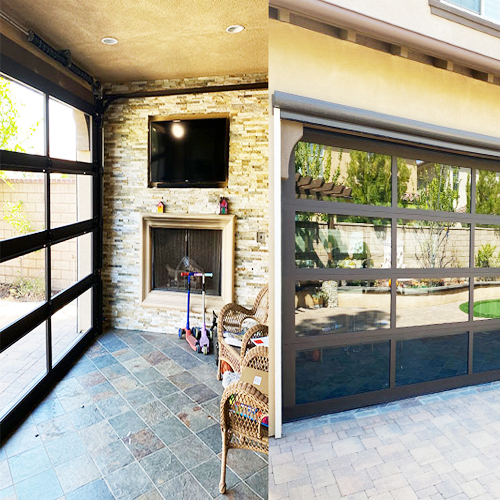 Full vision glass sectional garage door,Glass Garage Door