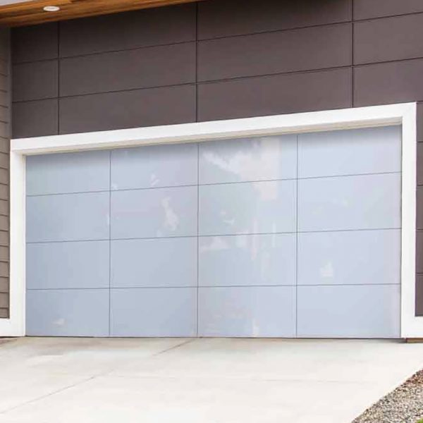 Frameless White Laminated Glass Garage Door