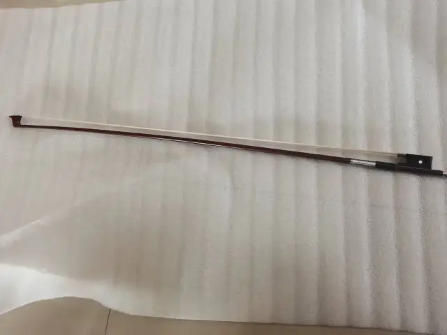 1PC  4/4 size Violin bow pernambuco ebony silver mounted hand made 60-62g