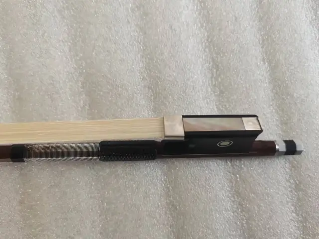 1PC  4/4 size Violin bow pernambuco ebony silver mounted hand made 60-62g