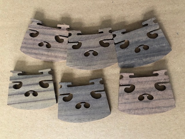 6pcs 4/4 size Violin bridges ebony wood made