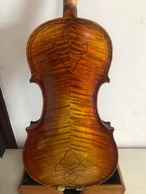 Master 4/4 Violin Maggini model flamed maple back spruce top The Statue hand carved K2196